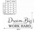 Dream Big Work Hard Quotes Wall Decal Motivational Vinyl Art Stickers